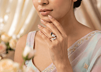18 kt Gold Imperial Peacock Pavé Ring