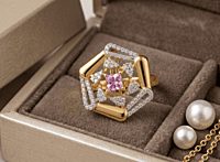 18 kt Gold Cherry Blossom Ring