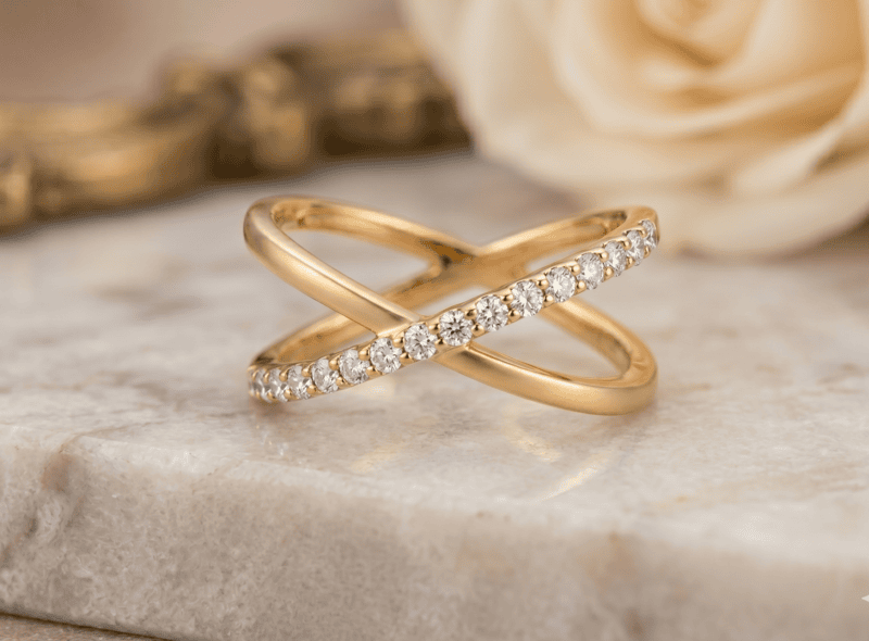 18 kt Gold Ethereal Cross Ring