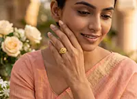 18 kt Gold Empress Crescent Vintage Ring
