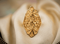 18 kt Gold Gilded Mandala Ornate Ring