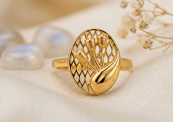 18 kt Gold Gilded Botanical Ring