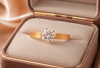 18 kt Gold Luminous Horizon Solitaire Ring