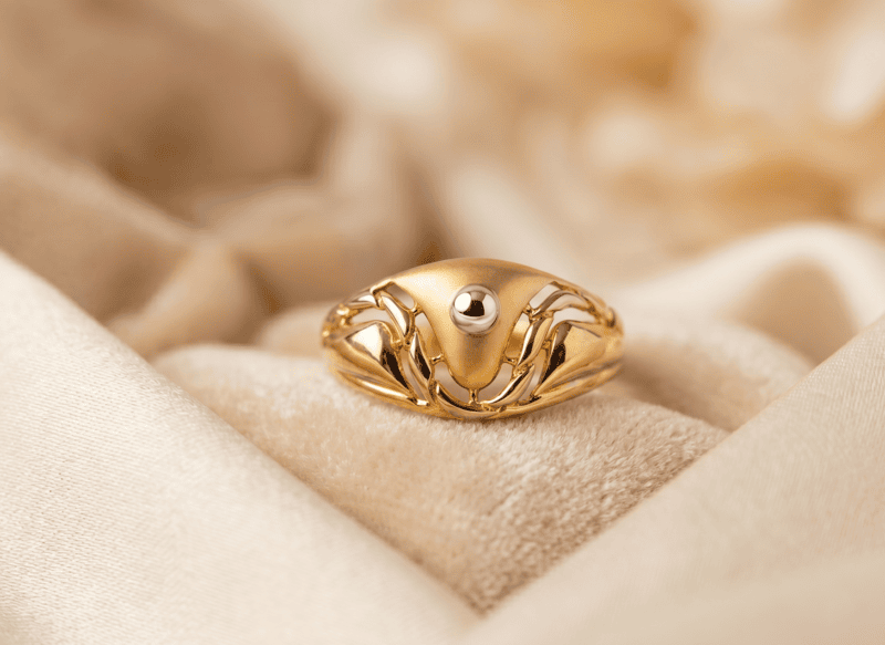 18 kt Gold Dual-Tone Modern Zenith Ring