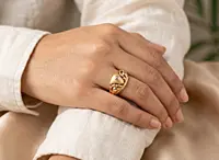 18 kt Gold Dual-Tone Modern Zenith Ring