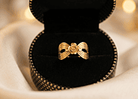 18 kt Gold Belle Rose Bow Floral Ring