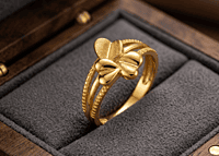 18 kt Gold Gilded Foliage Ring