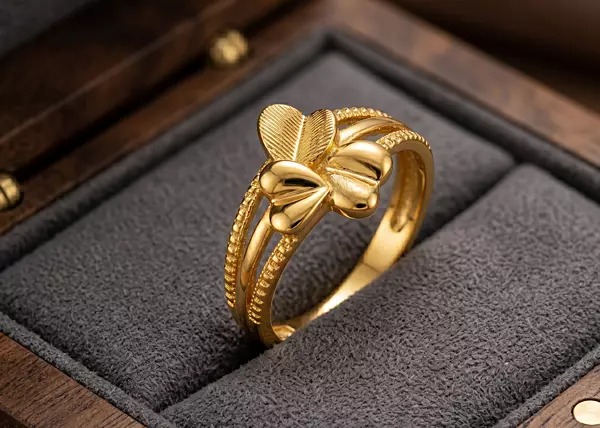 18 kt Gold Gilded Foliage Ring