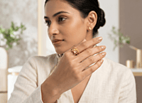 18 kt Gold Gilded Foliage Ring