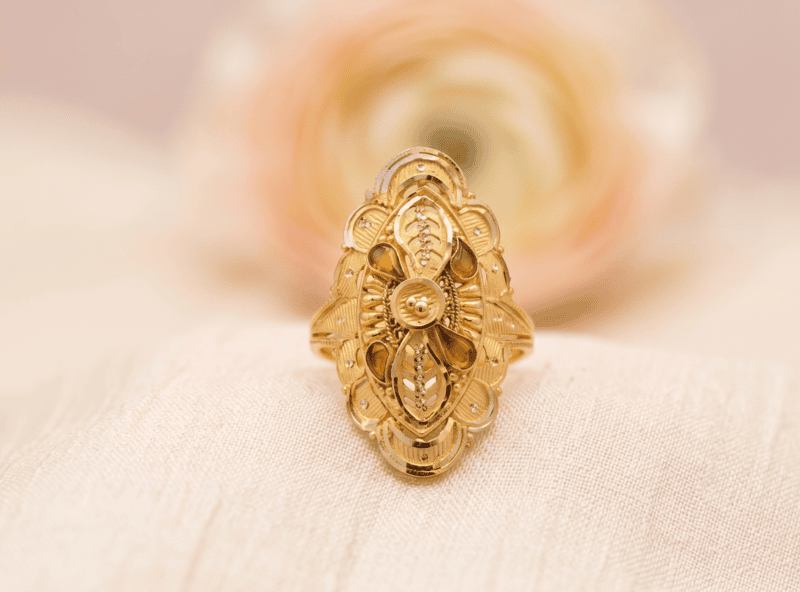 18kt Gold Amber Elegance Heritage Ring