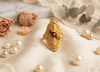 18 kt Gold Crimson Sunset Empress Meena Ring