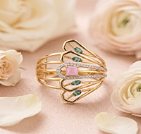 18 kt Gold Chromatic Fan Cocktail Ring