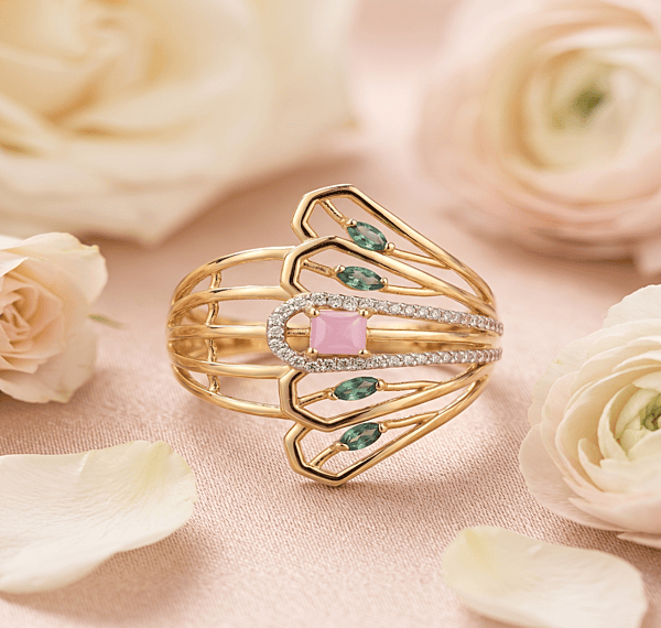 18 kt Gold Chromatic Fan Cocktail Ring