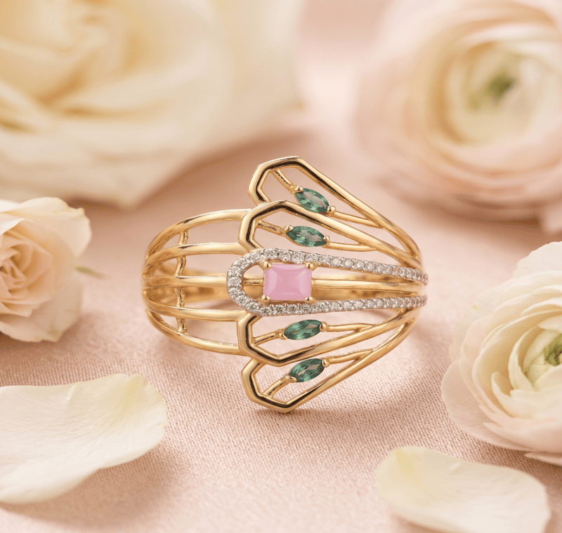 18 kt Gold Chromatic Fan Cocktail Ring