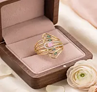 18 kt Gold Chromatic Fan Cocktail Ring