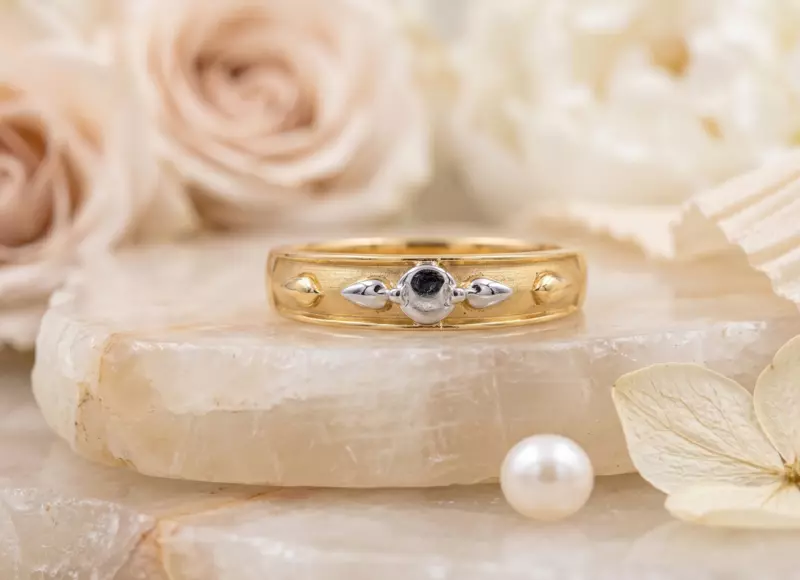 18 kt Polaris Crest Dual Tone Band