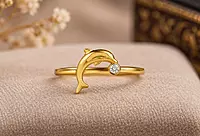 18 kt Gold Dolphin Solitaire Ring