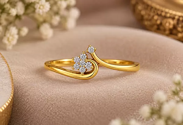 18 kt Gold Blossom Bypass Ring