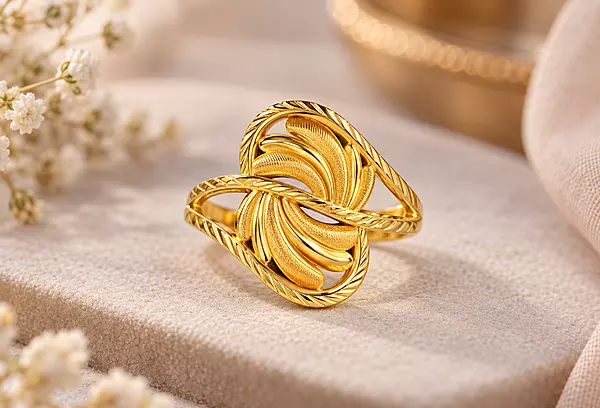 18 kt Gold Pinwheel Whirl Ring