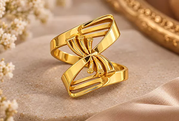 18 kt Gold Hourglass Bow Ring
