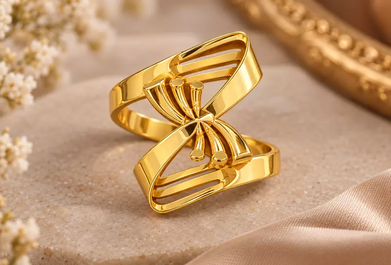 18 kt Gold Hourglass Bow Ring