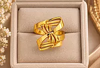 18 kt Gold Hourglass Bow Ring
