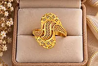 18 kt Gold S-Wave Cascade Ring