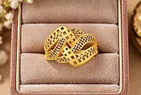 18 kt Gold Sovereign Trellis Ring