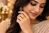 18 kt Gold Sovereign Trellis Ring