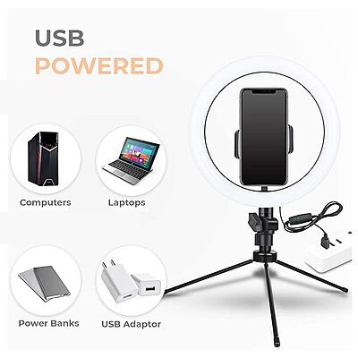 10 Inches Big LED Ring Light for Camera, Phone tiktok YouTube Video Shooting and Makeup, 10" inch Ring Light