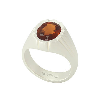 Sterling Silver Ring with natural Hessonite Stone