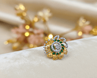 18 kt gold leaves ring