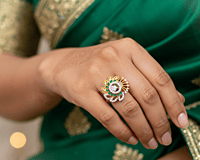 18 kt gold leaves ring