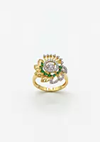 18 kt gold leaves ring