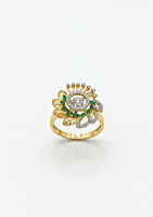 18 kt gold leaves ring