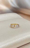 18kt gold dual design band