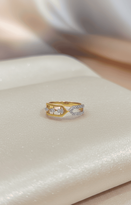 18kt gold dual design band