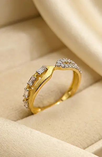 18kt gold dual design band