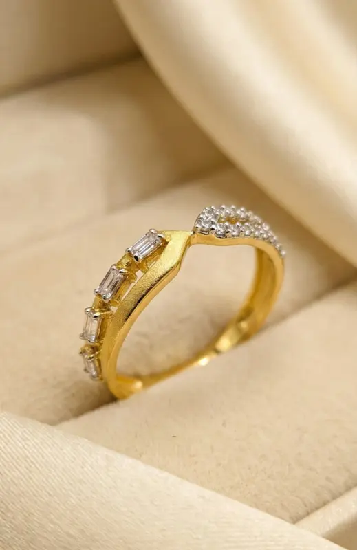 18kt gold dual design band