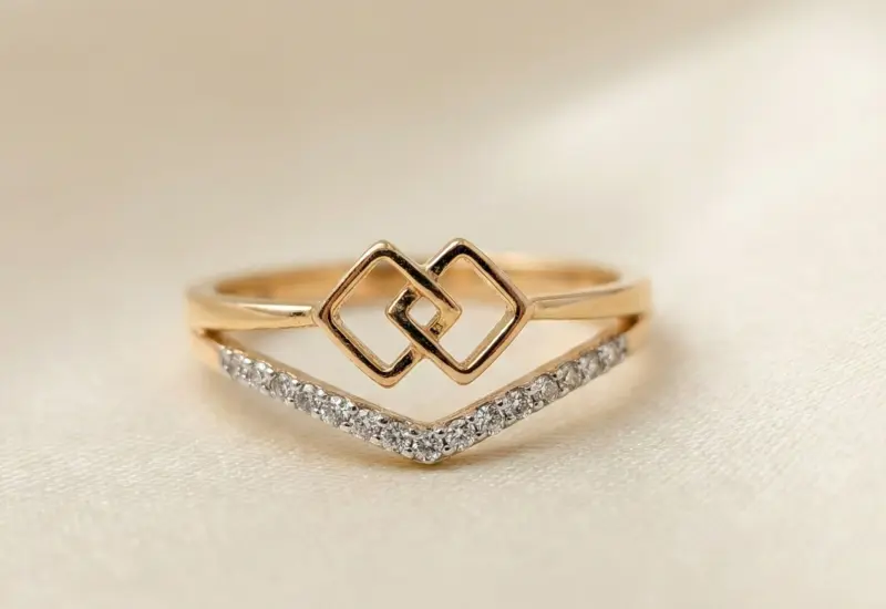 18 kt rose gold arch ring