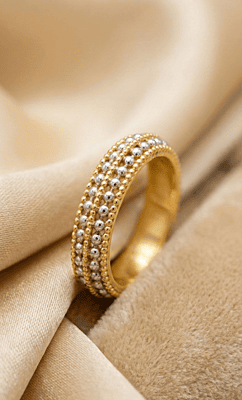 18 kt gold dual tone band