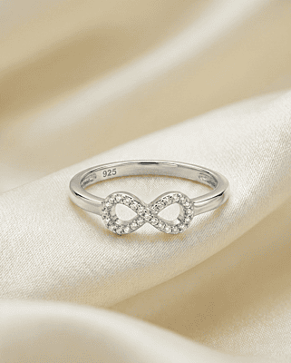 925 silver infinity pave ring
