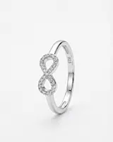 925 silver infinity pave ring