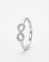 925 silver infinity pave ring
