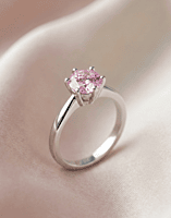 925 silver synthetic pink ruby ring