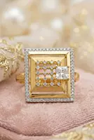 18 kt Gold Gilded Geometry Princess Ring