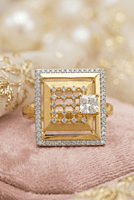 18 kt Gold Gilded Geometry Princess Ring