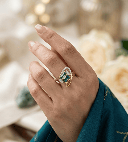 18 kt Gold Verdant Vortex Ring For Her