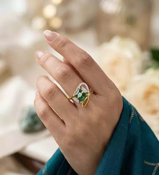18 kt Gold Verdant Vortex Ring For Her