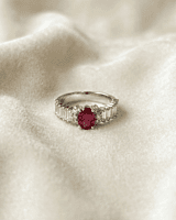 925 silver red ruby ring